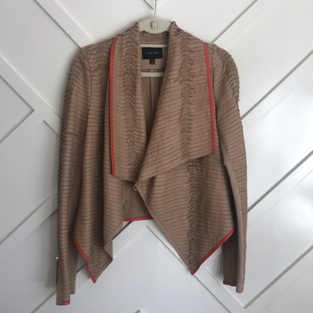 La Fee Verte Tan Leather Jacket